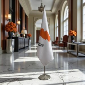 drapeau Chypre sur socle