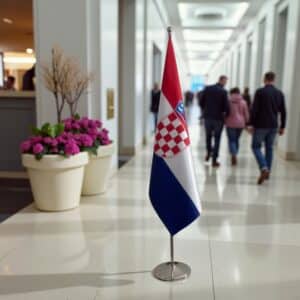 drapeau Croatie sur socle