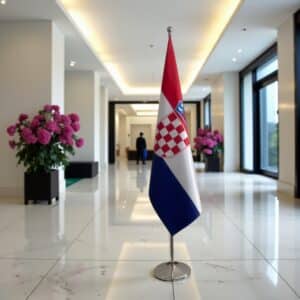 drapeau Croatie sur socle