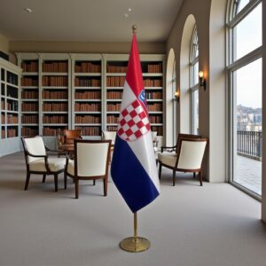 drapeau Croatie avec socle
