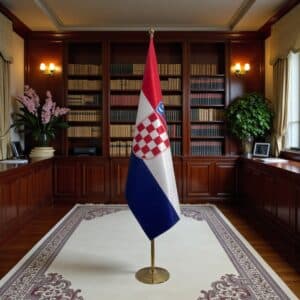drapeau Croatie avec socle