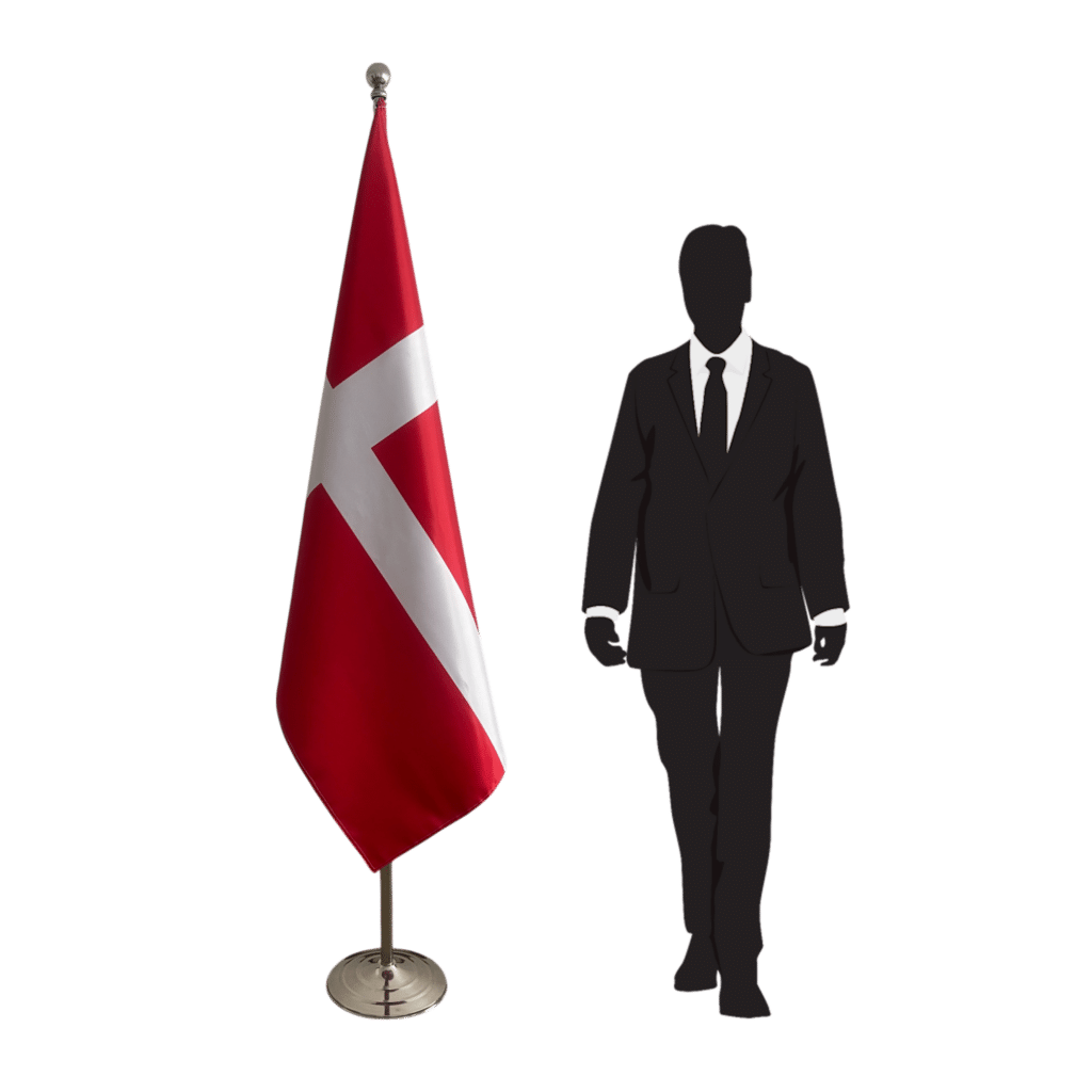 Deense vlag op standaard