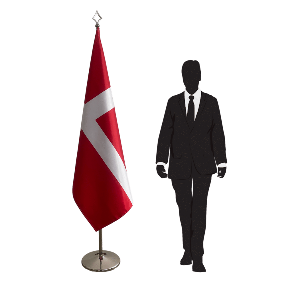 Deense vlag op standaard