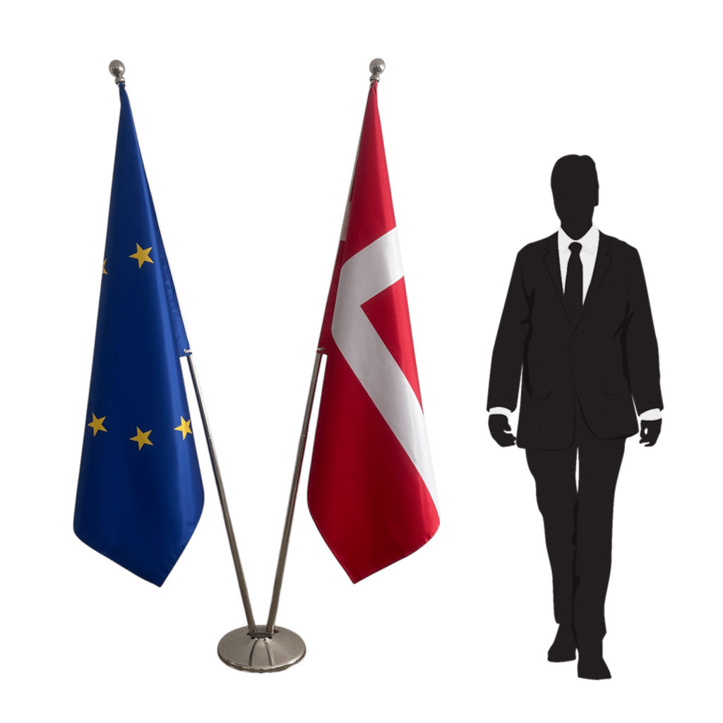 Deense vlag op standaard