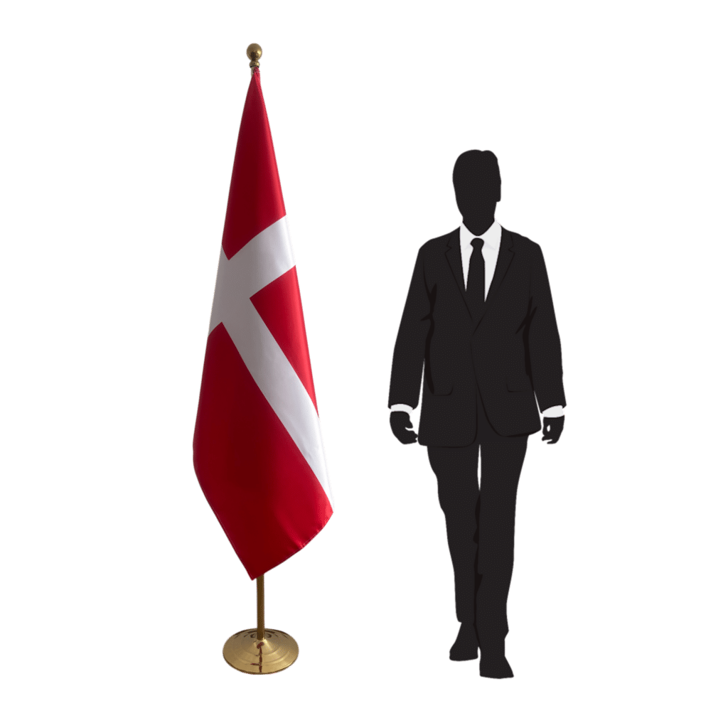 Deense vlag op standaard