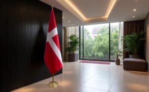 drapeau Danemark avec pied