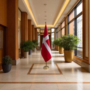 drapeau Danemark avec pied