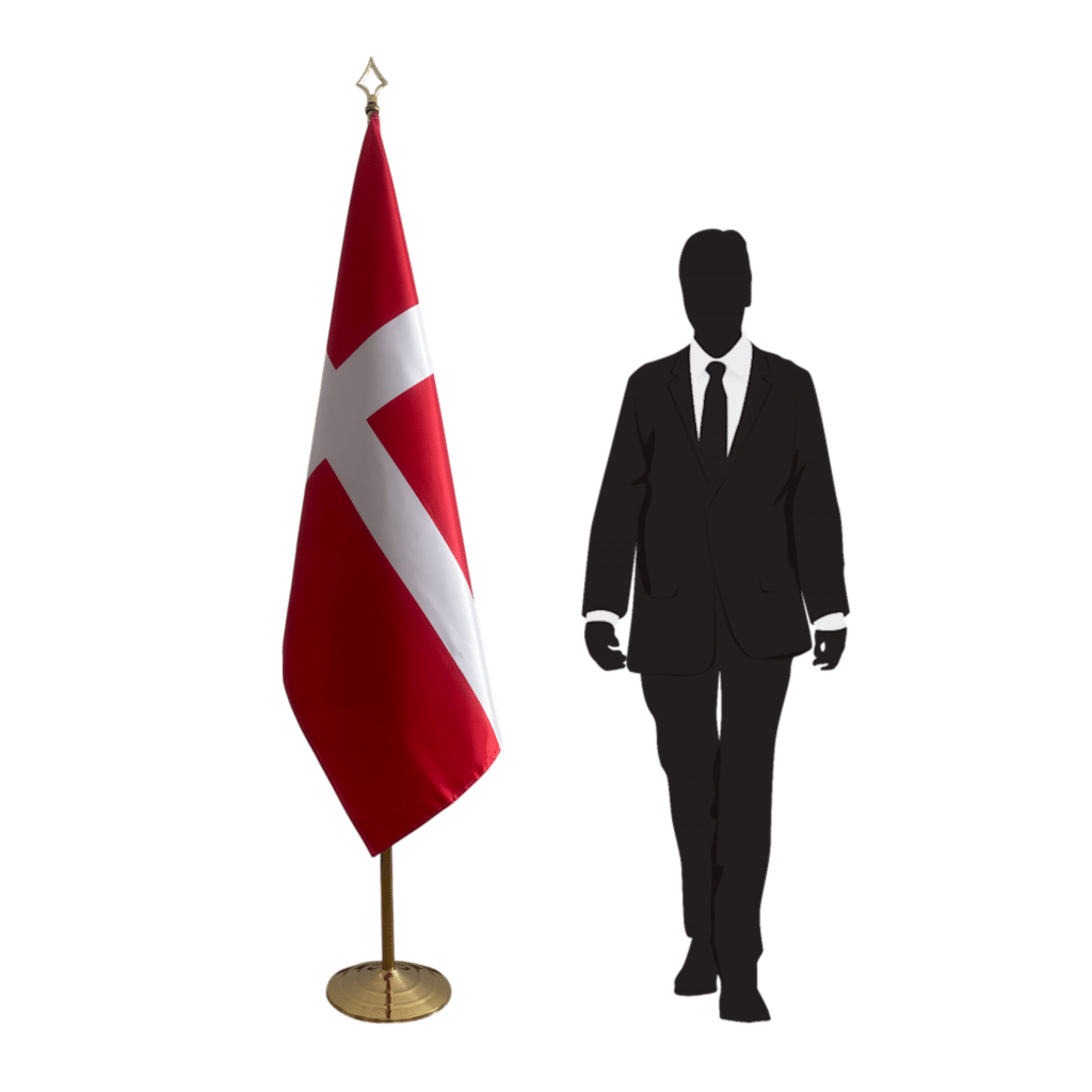 Deense vlag op standaard