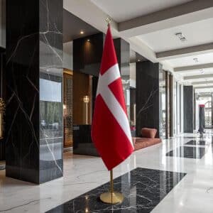 drapeau Danemark avec pied