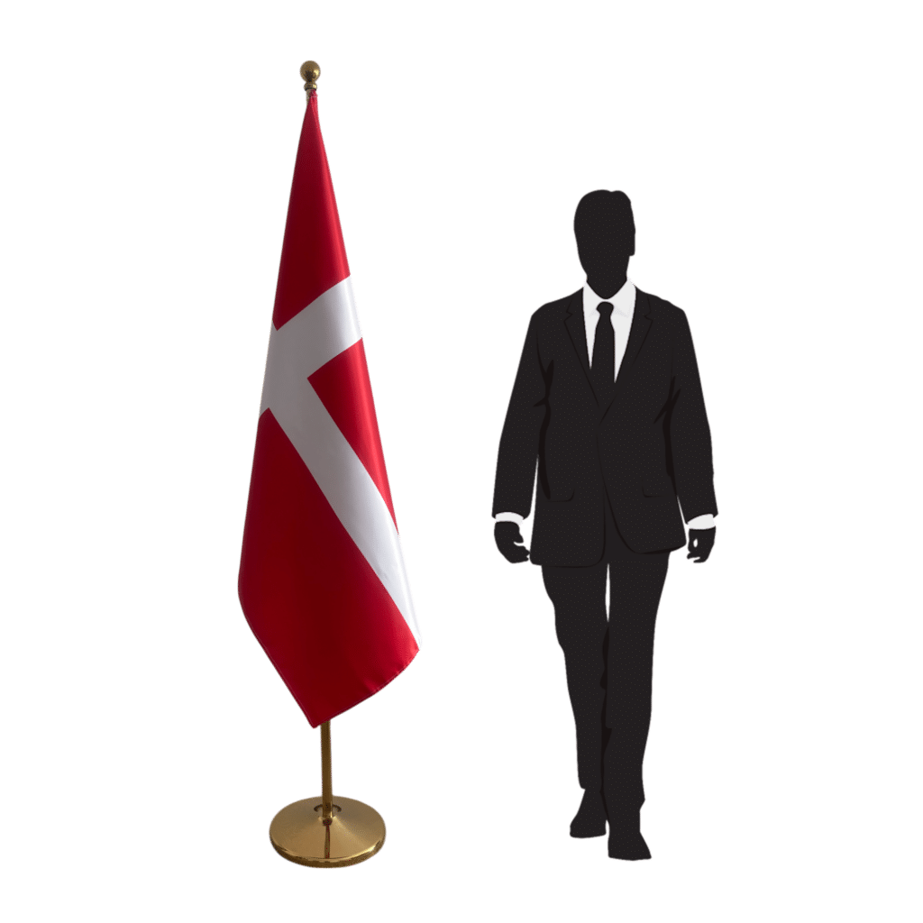 Deense vlag op standaard