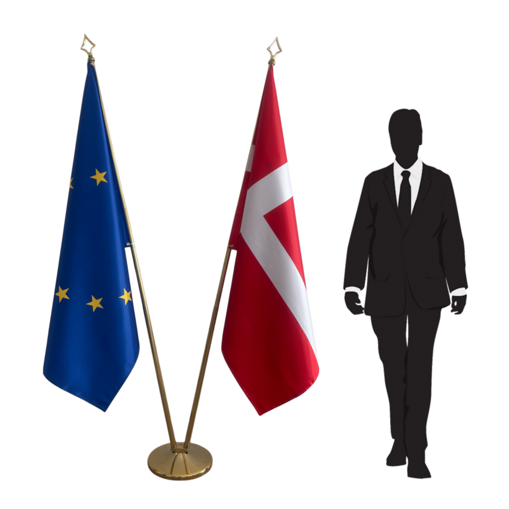 Deense vlag op standaard