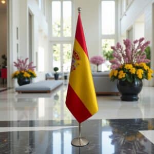 drapeau espagne sur socle