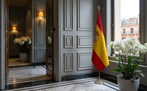 drapeau espagne sur socle