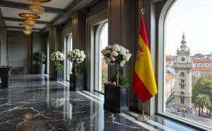 drapeau espagne sur socle