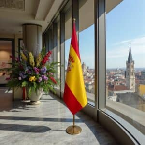 drapeau espagne avec pied