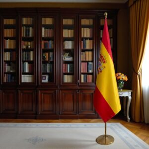 drapeau espagne avec pied