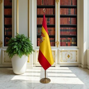 drapeau espagne avec pied