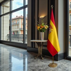 drapeau espagne avec pied