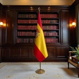 drapeau espagne avec pied