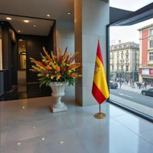 drapeau espagne avec pied