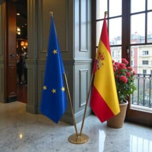 drapeau espagne avec pied