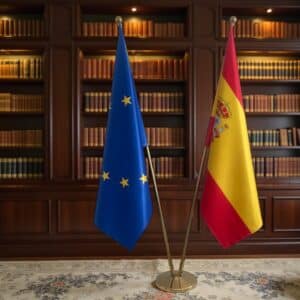 drapeau espagne avec pied