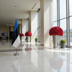 drapeau estonie sur socle