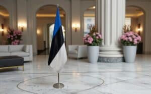 drapeau estonie sur pied