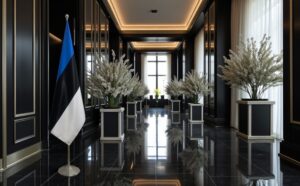 drapeau estonie sur pied