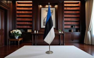 drapeau estonie sur socle