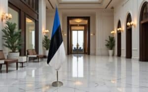 drapeau estonie sur socle