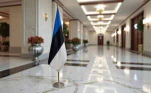 drapeau estonie sur socle