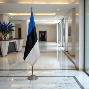 drapeau estonie sur pied