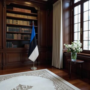 drapeau estonie avec pied