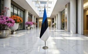 drapeau estonie avec pied