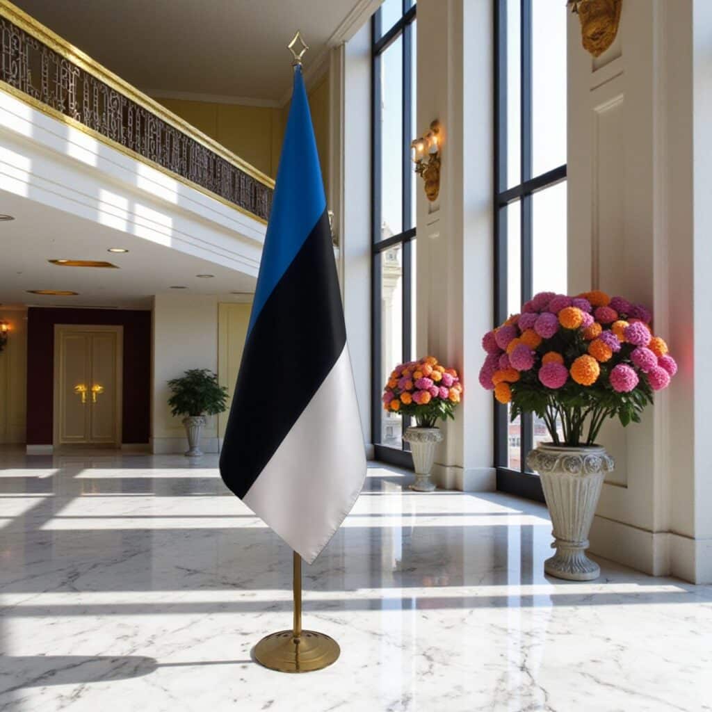 Estlandse vlag op standaard