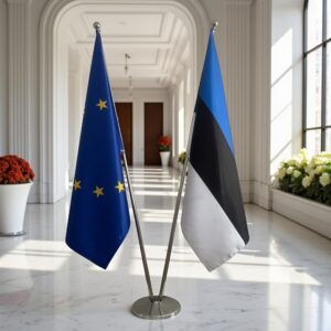 drapeau estonie sur socle