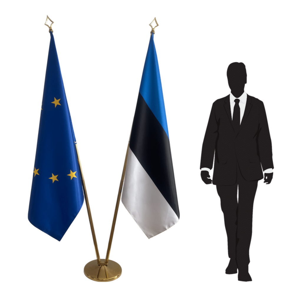 Estlandse vlag op standaard