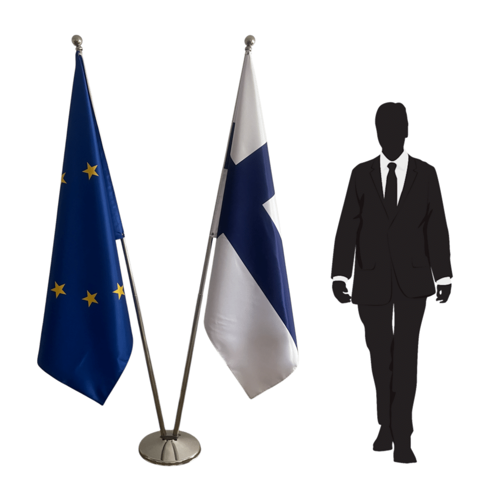 Finse vlag op standaard