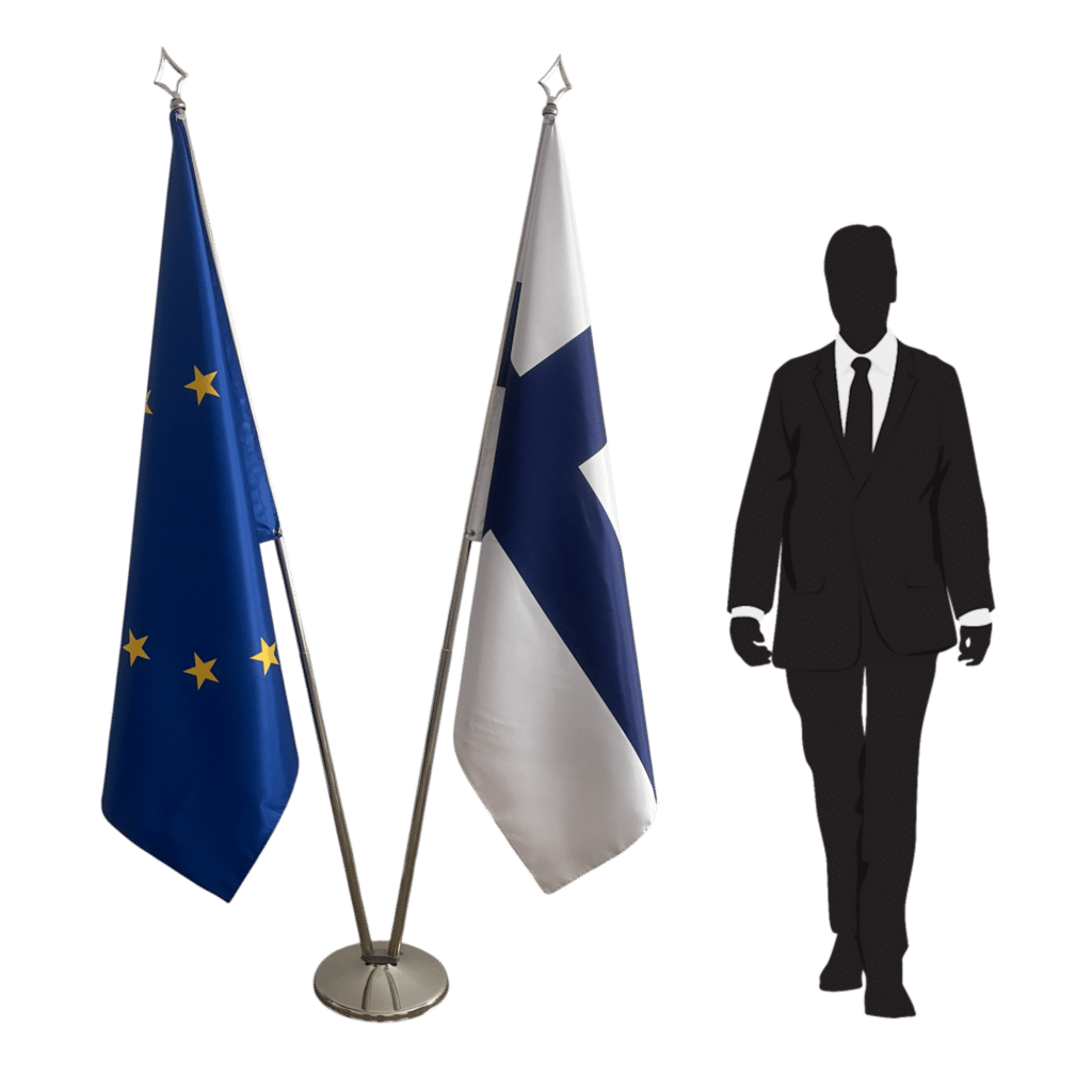 Finse vlag op standaard