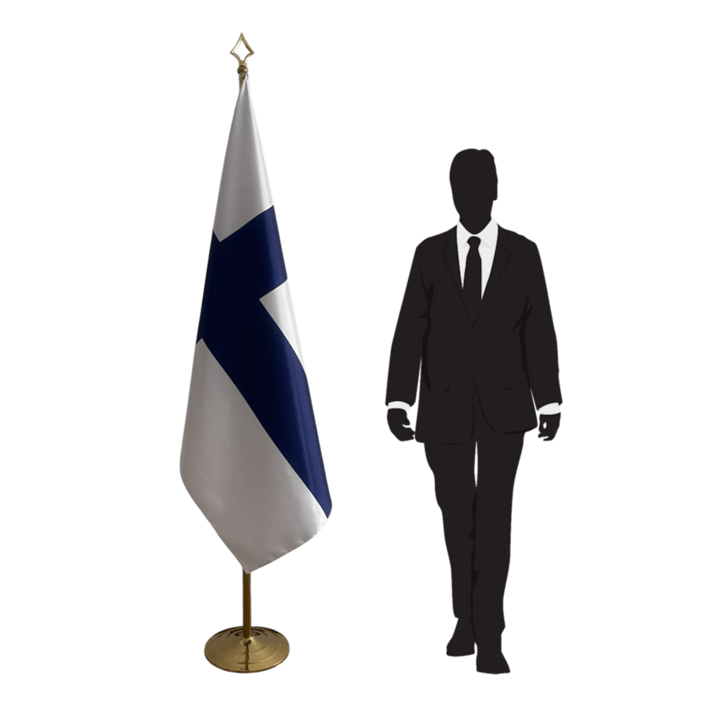 Finse vlag op standaard