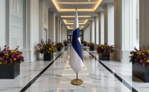 drapeau Finlande avec pied