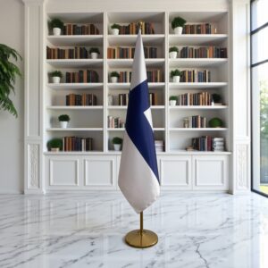 drapeau Finlande avec pied