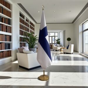 drapeau Finlande avec pied