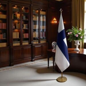 drapeau Finlande avec pied