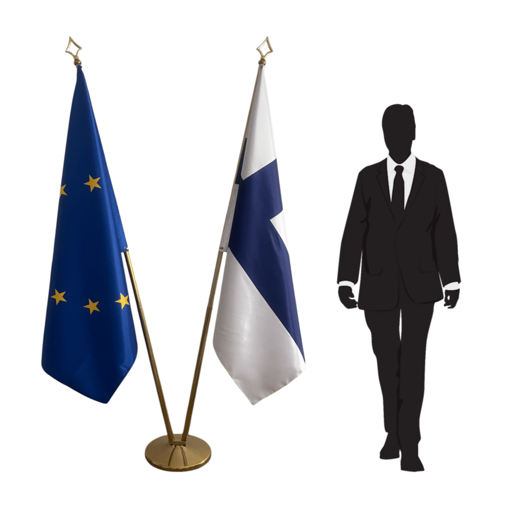 Finse vlag op standaard