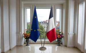 drapeau france avec pied