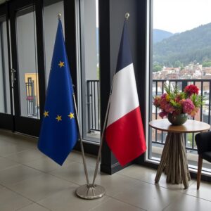 drapeau france avec pied