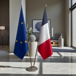 drapeau france avec pied