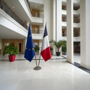 drapeau france sur pied